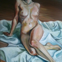 Rising (WIP) Oil on Canvas w: Yarn