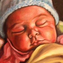 Sleeping Baby 9x12 Oil on Canvas